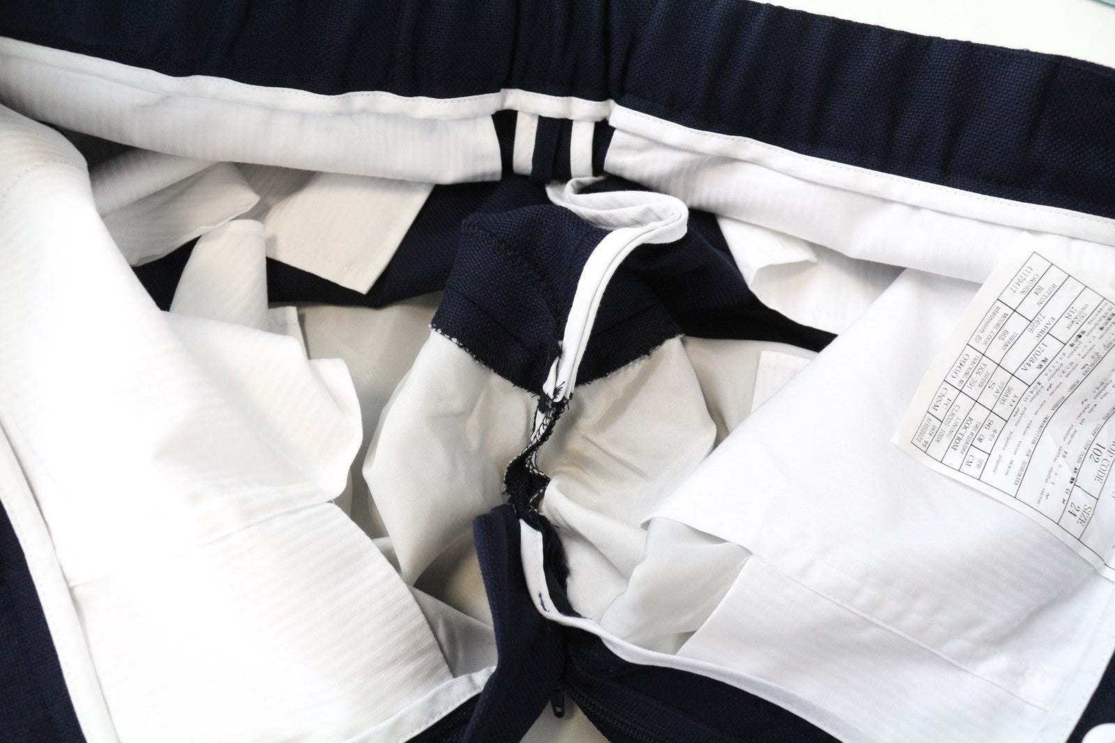 SUITSUPPLY Brescia Men's Trousers UK38S Navy Wool Stretch Slim Pleated Lined