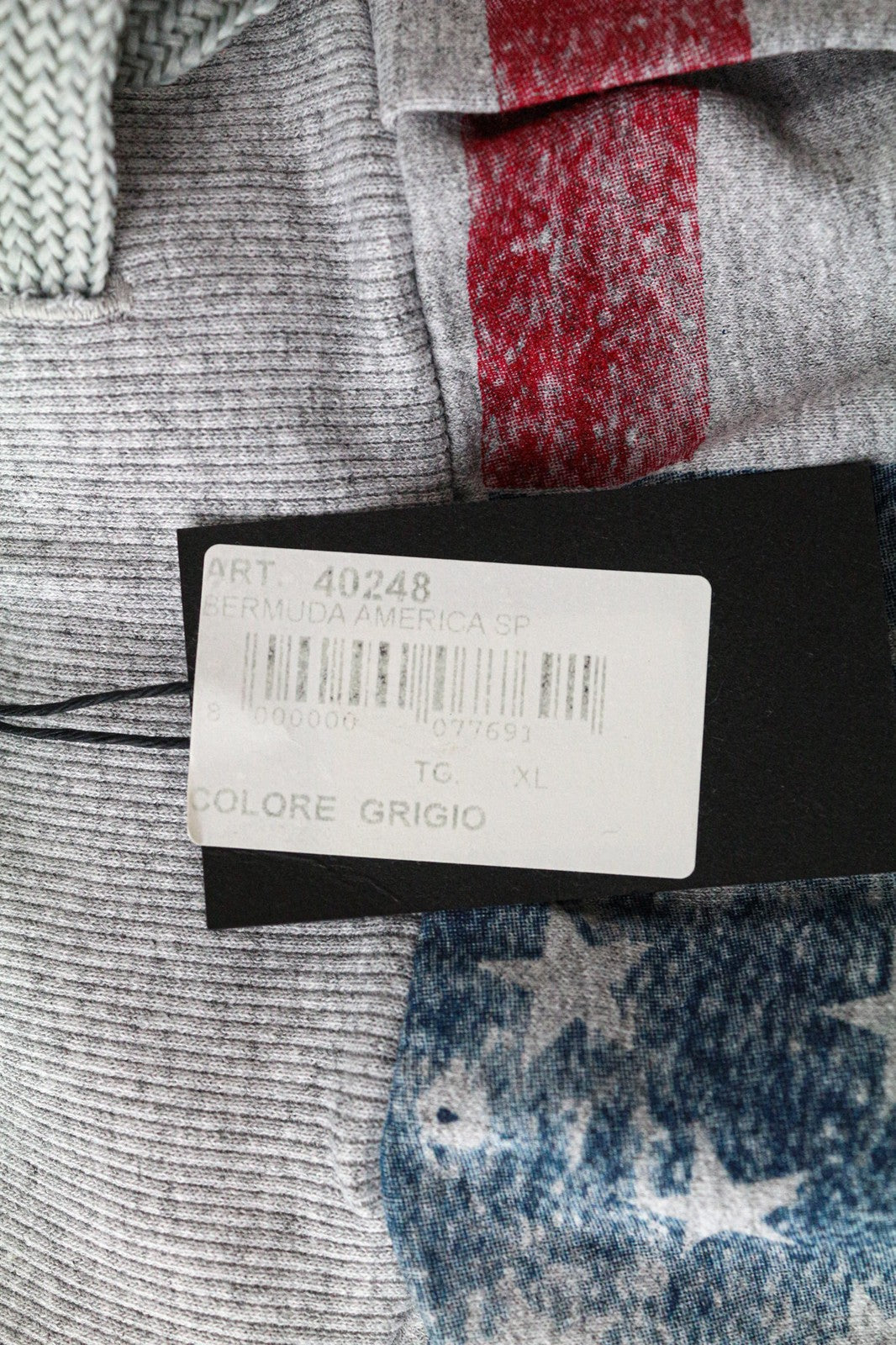 VKING Men's Shorts XL Grey Cotton Stretch Drawstring Pull-On Ripped Logo Faded