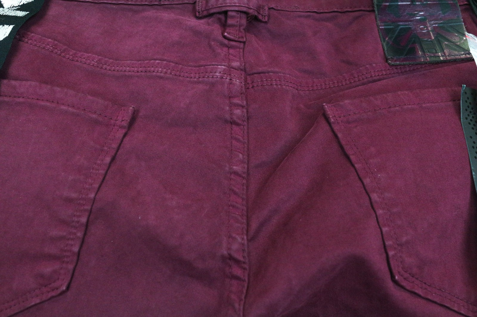 RICHMOND Punk Women's Trousers 28 Purple Slim Stretch Cotton Flat Front Casual