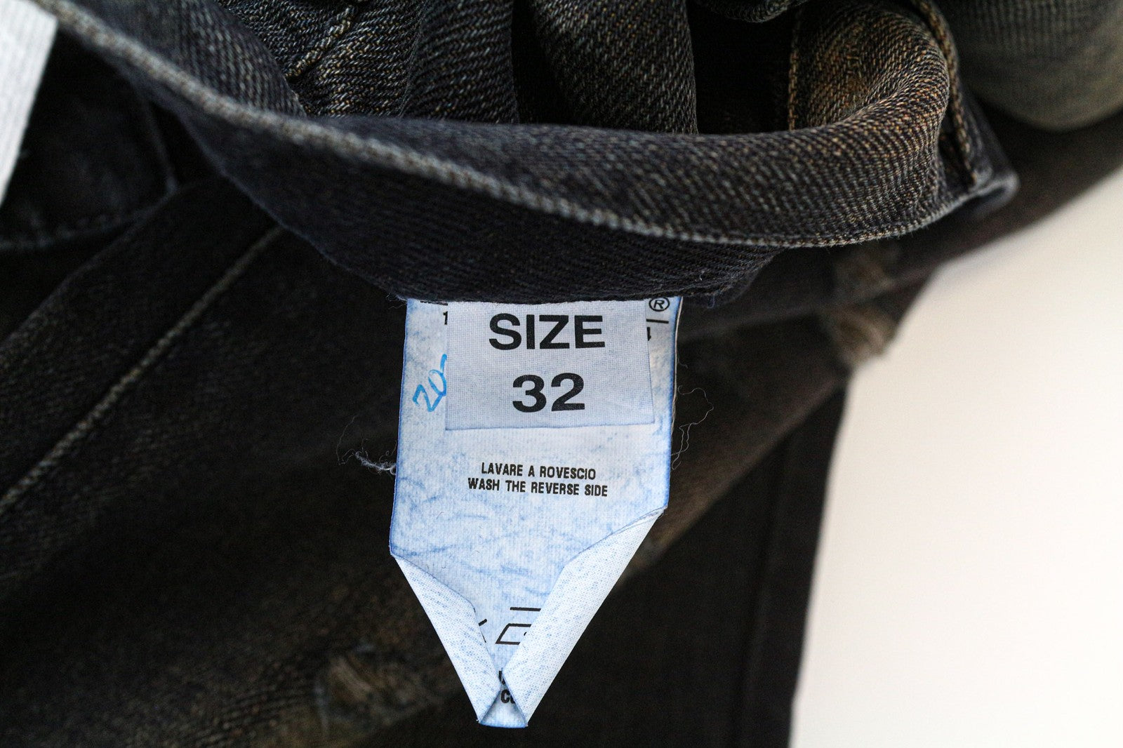 RICHMOND Men's Jeans W32 Dark Blue Aged Look Skinny Low Waist Pure Cotton