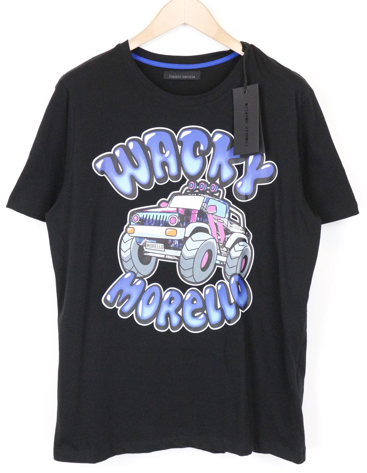 FRANKIE MORELLO George Men's Tee L Black Logo Short Sleeve Cotton Top