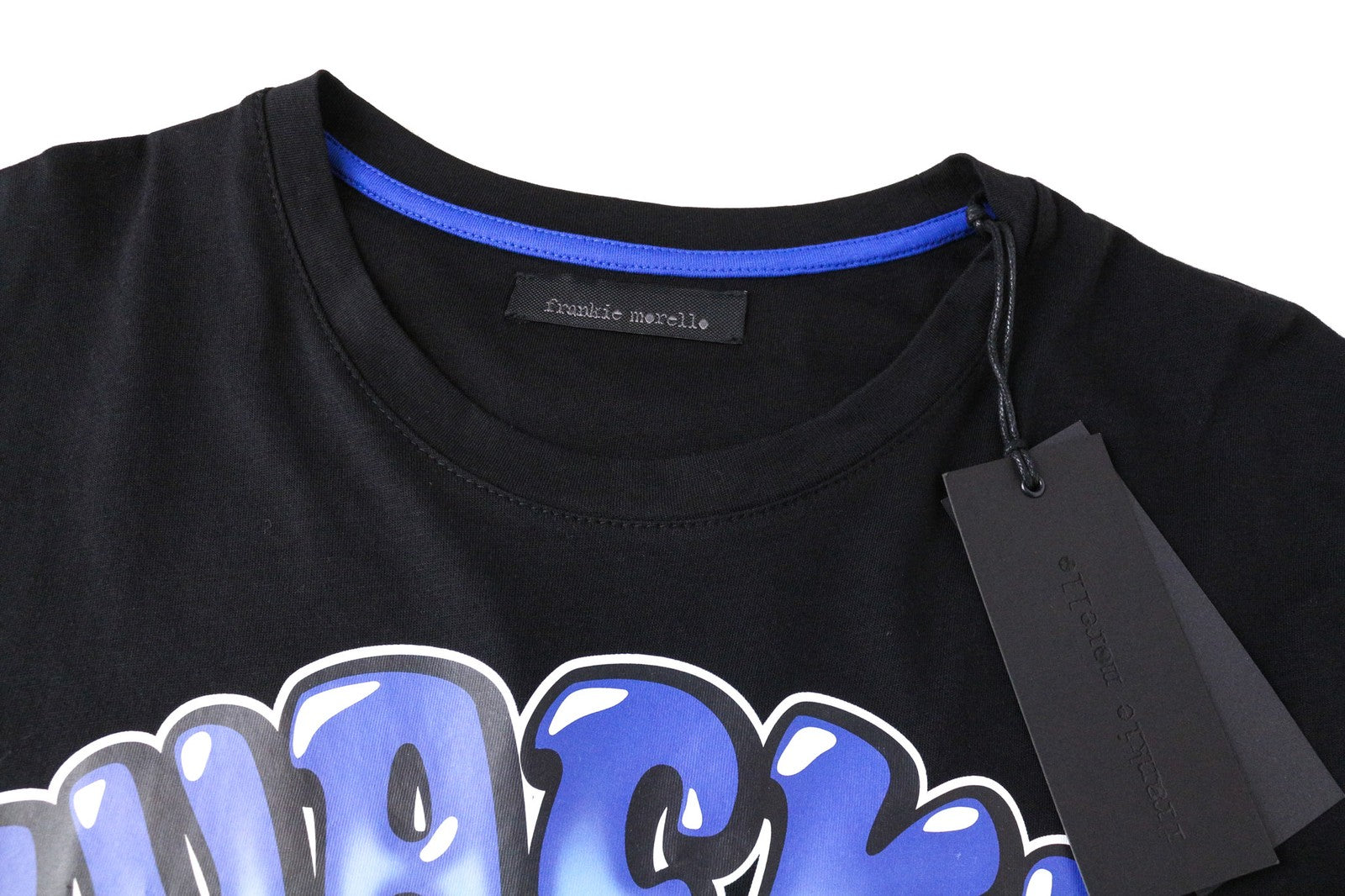 FRANKIE MORELLO George Men's Tee L Black Logo Short Sleeve Cotton Top