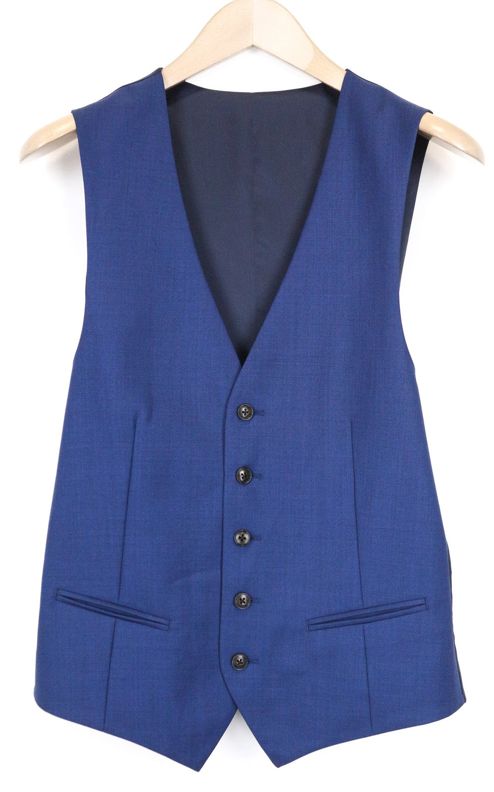 SUITSUPPLY Men's Waistcoat UK36R Blue Wool Single-Breasted Lined Vest