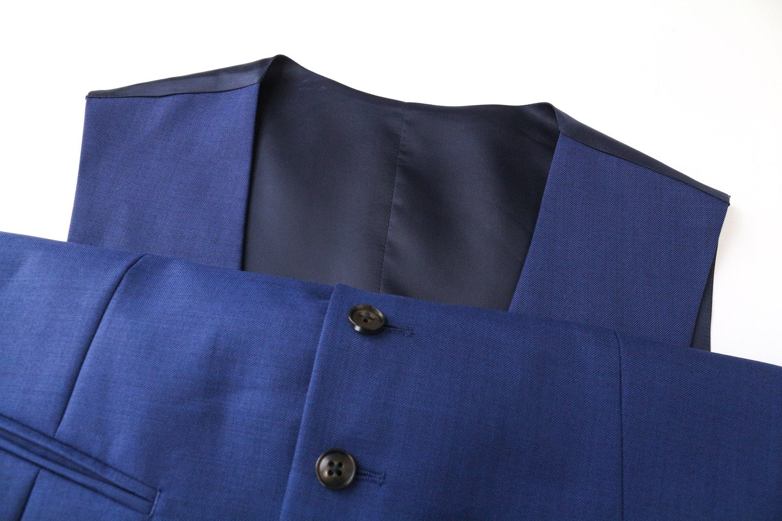 SUITSUPPLY Men's Waistcoat UK36R Blue Wool Single-Breasted Lined Vest