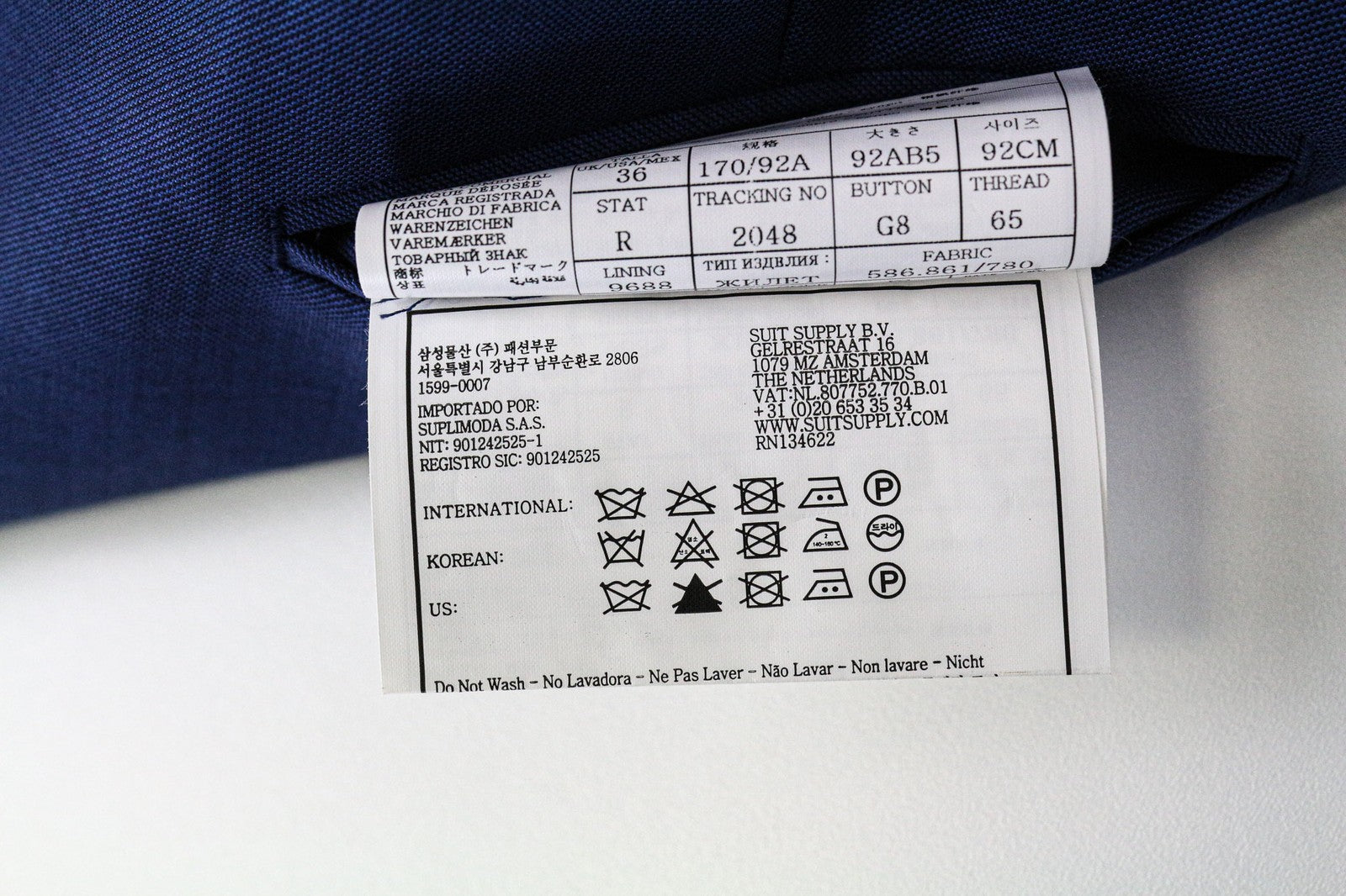 SUITSUPPLY Men's Waistcoat UK36R Blue Wool Single-Breasted Lined Vest