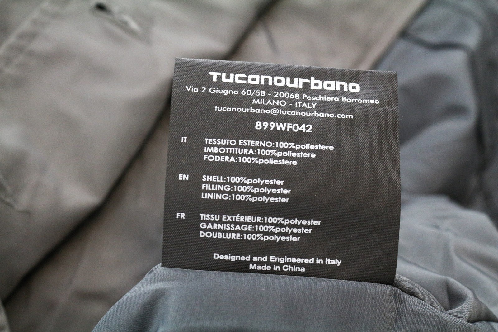 TUCANO URBANO Freccia Women's Jacket XS Grey Water-Repellent Lined Coat