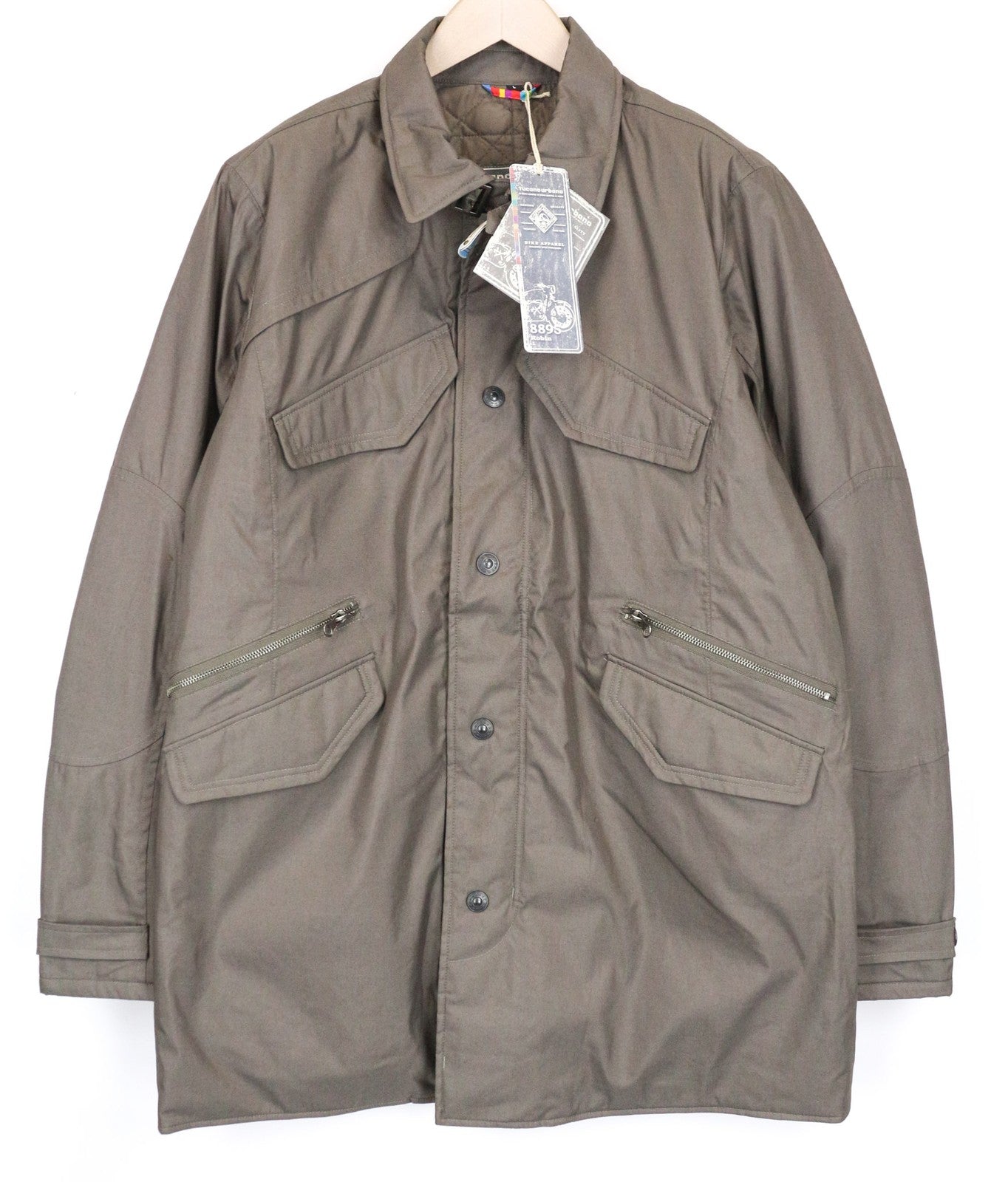 TUCANO URBANO Robin Men's Coat L Brown Moto Trench Cotton Thermal Lined