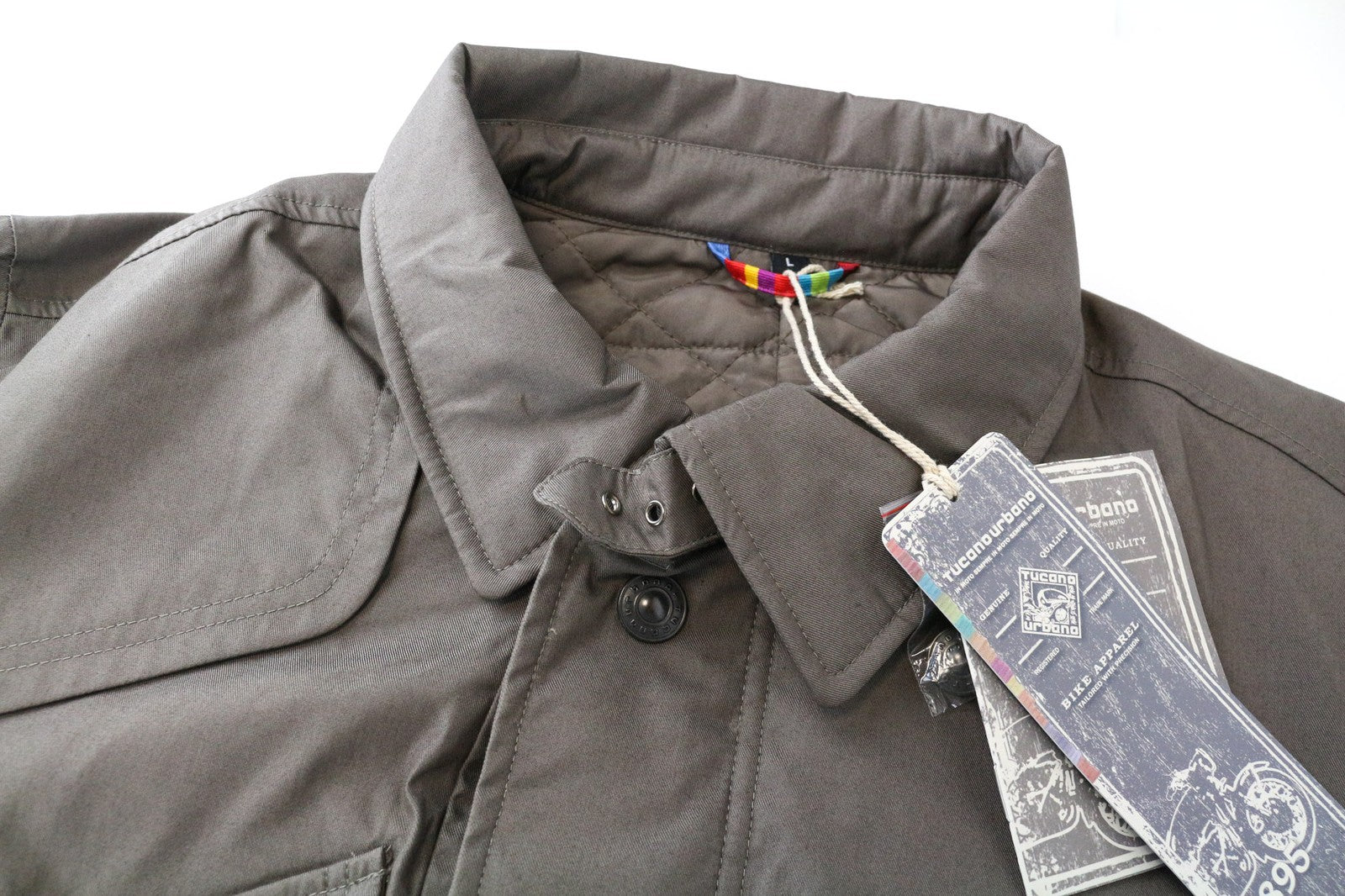 TUCANO URBANO Robin Men's Coat L Brown Moto Trench Cotton Thermal Lined