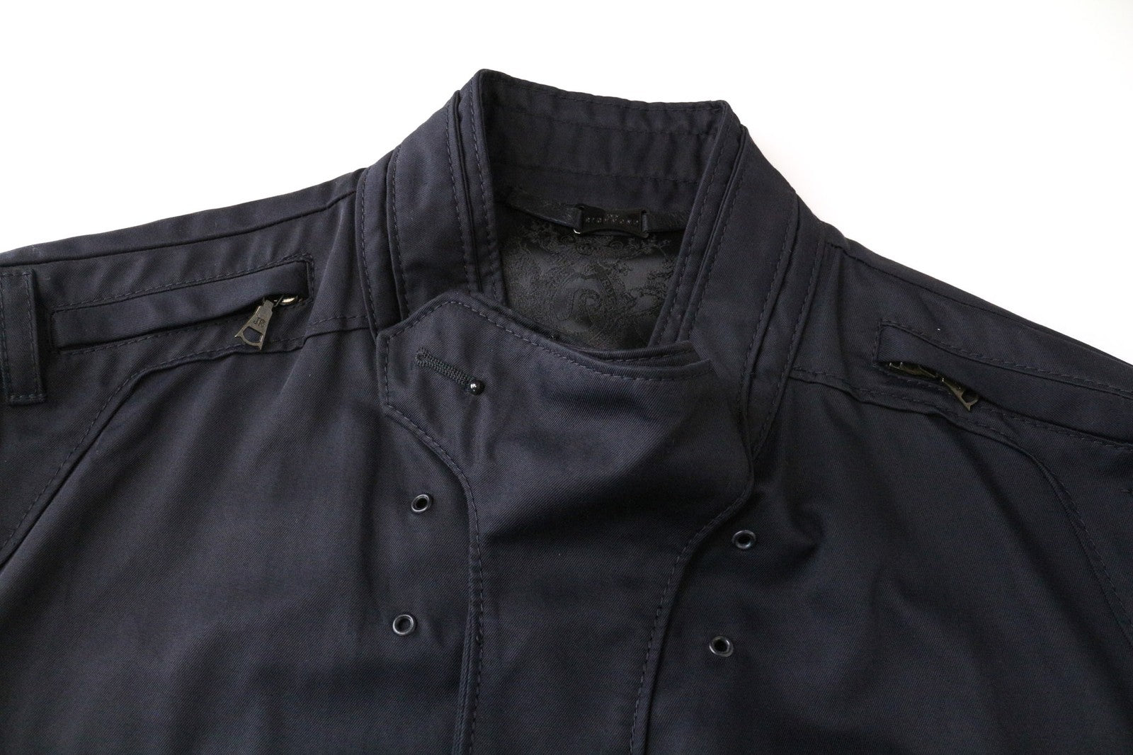 RICHMOND Men's Jacket UK16 Navy Cotton Blend Lightweight Zipped Outerwear