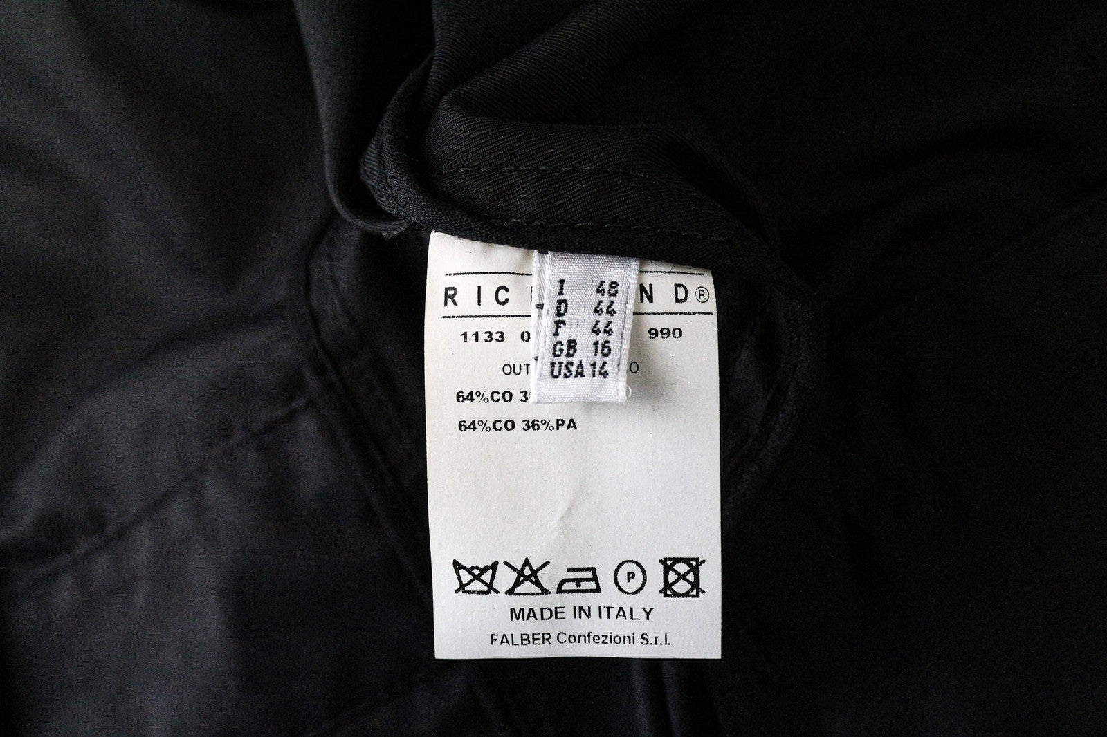 RICHMOND Men's Jacket UK16 Navy Cotton Blend Lightweight Zipped Outerwear