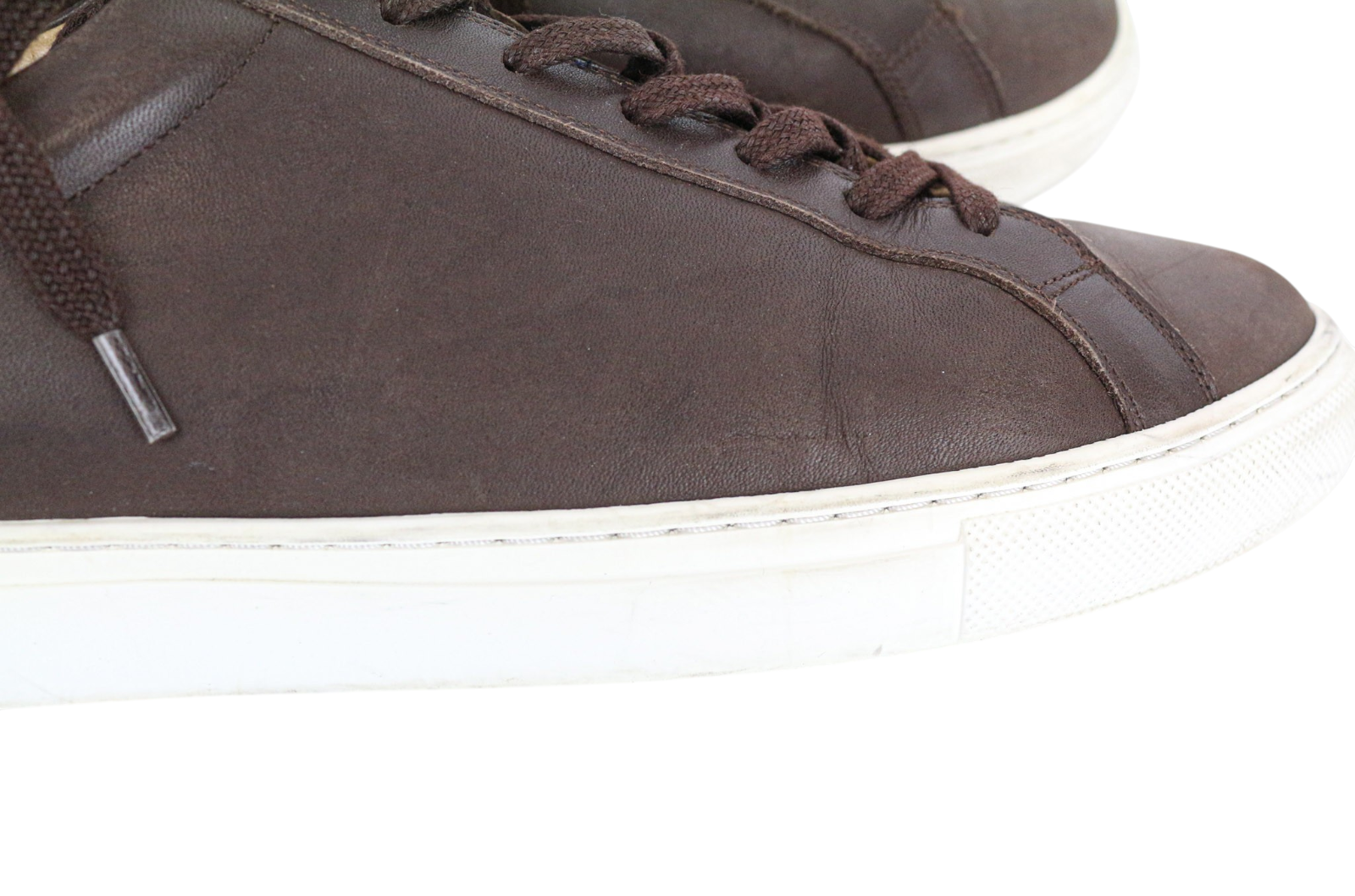 SUITSUPPLY Men Trainers EU43 Brown Genuine Leather Laced Casual Low Sneakers