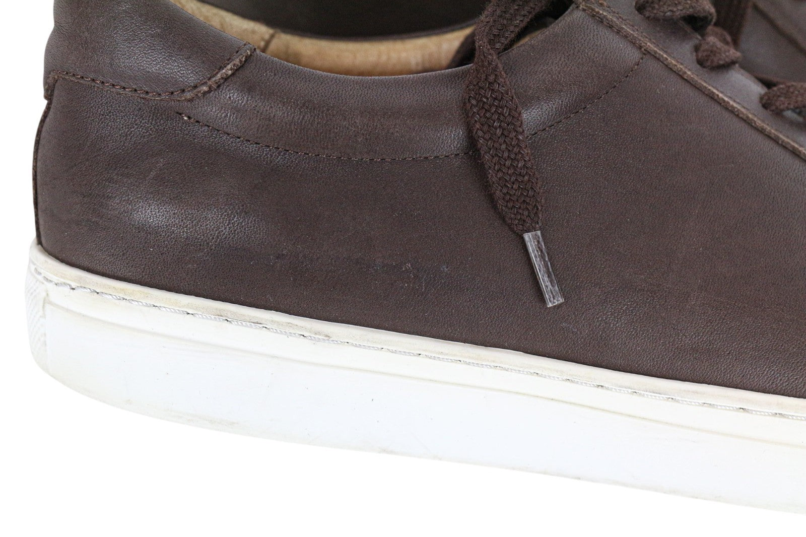 SUITSUPPLY Men Trainers EU43 Brown Genuine Leather Laced Casual Low Sneakers