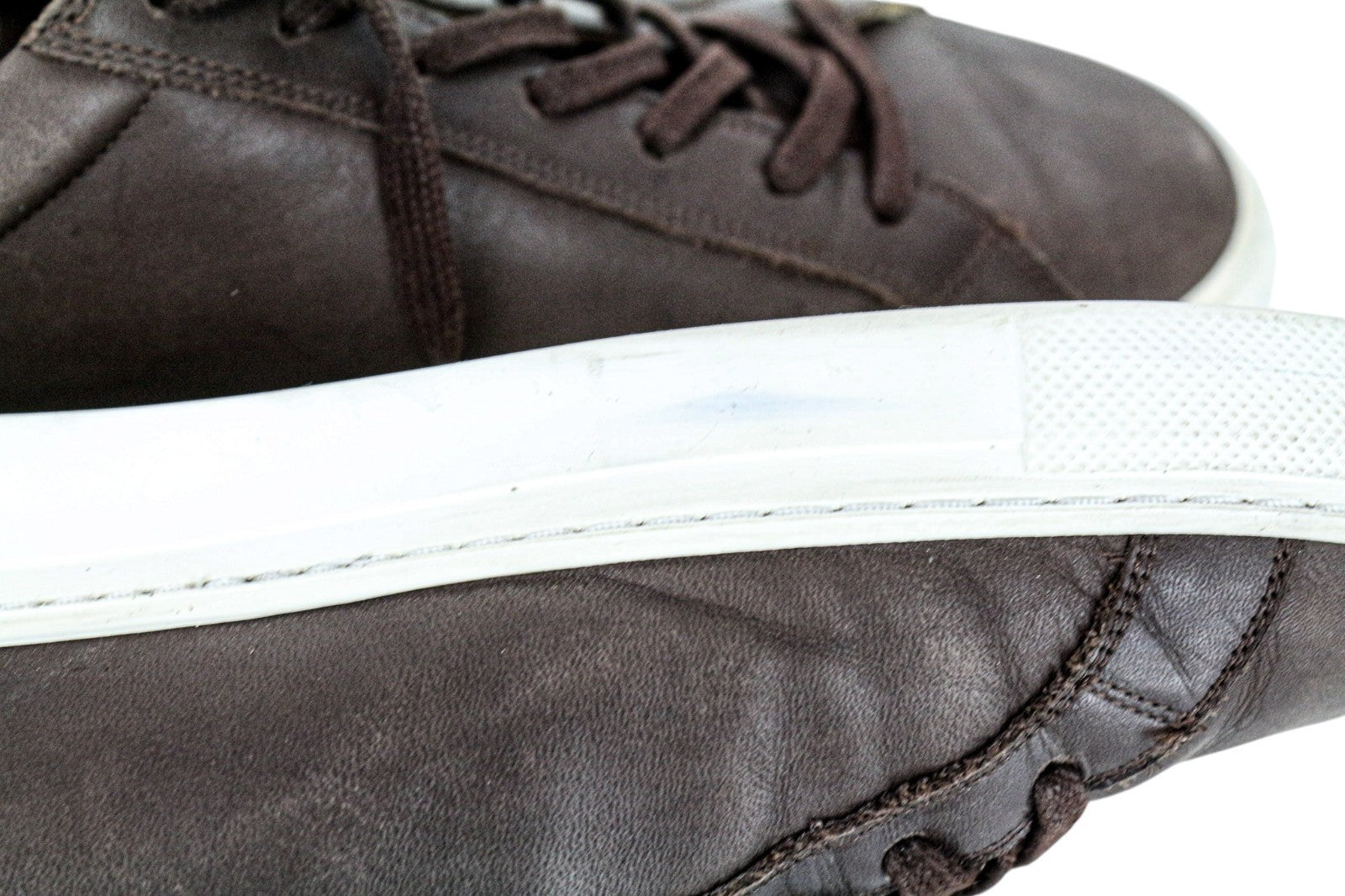 SUITSUPPLY Men Trainers EU43 Brown Genuine Leather Laced Casual Low Sneakers