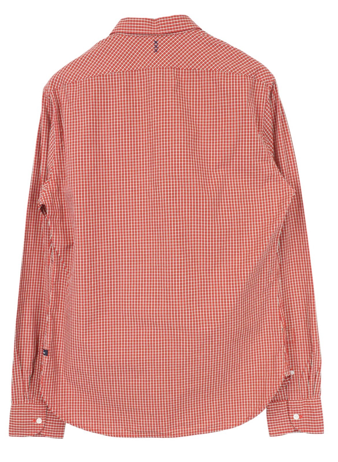 SCOTCH & SODA Men Shirt M Red Gingham Check Melange Button Up Spread Collar