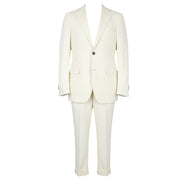 SUITSUPPLY Jort Men Suit UK38R Off-White 2-Piece Slim Alpaca Wool Half-Lined