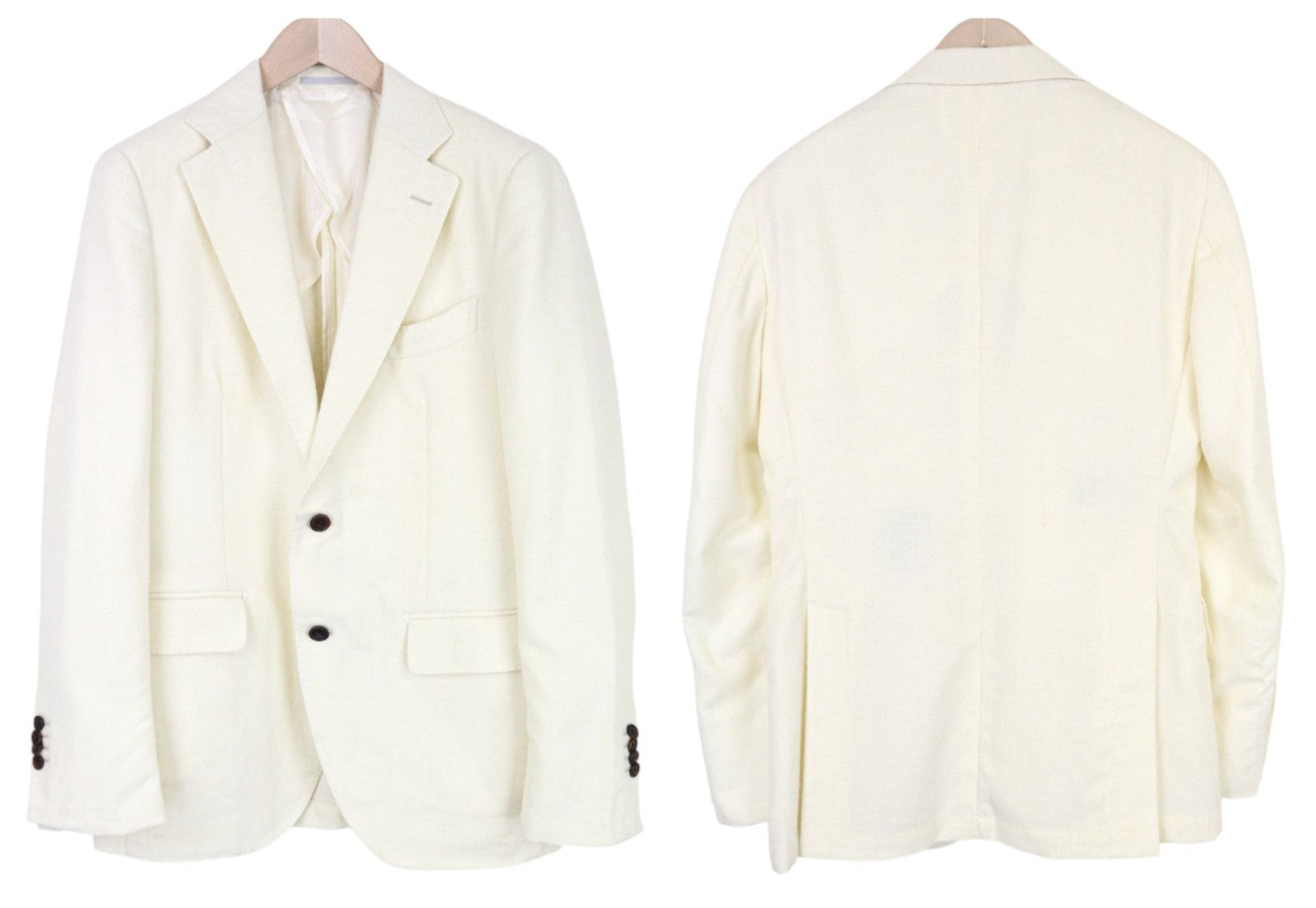 SUITSUPPLY Jort Men Suit UK38R Off-White 2-Piece Slim Alpaca Wool Half-Lined