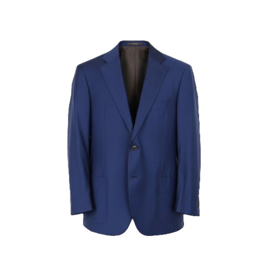 SUITSUPPLY Jort Men Blazer UK46R Blue Slim Sharkskin Wool Cashmere Half-Lined