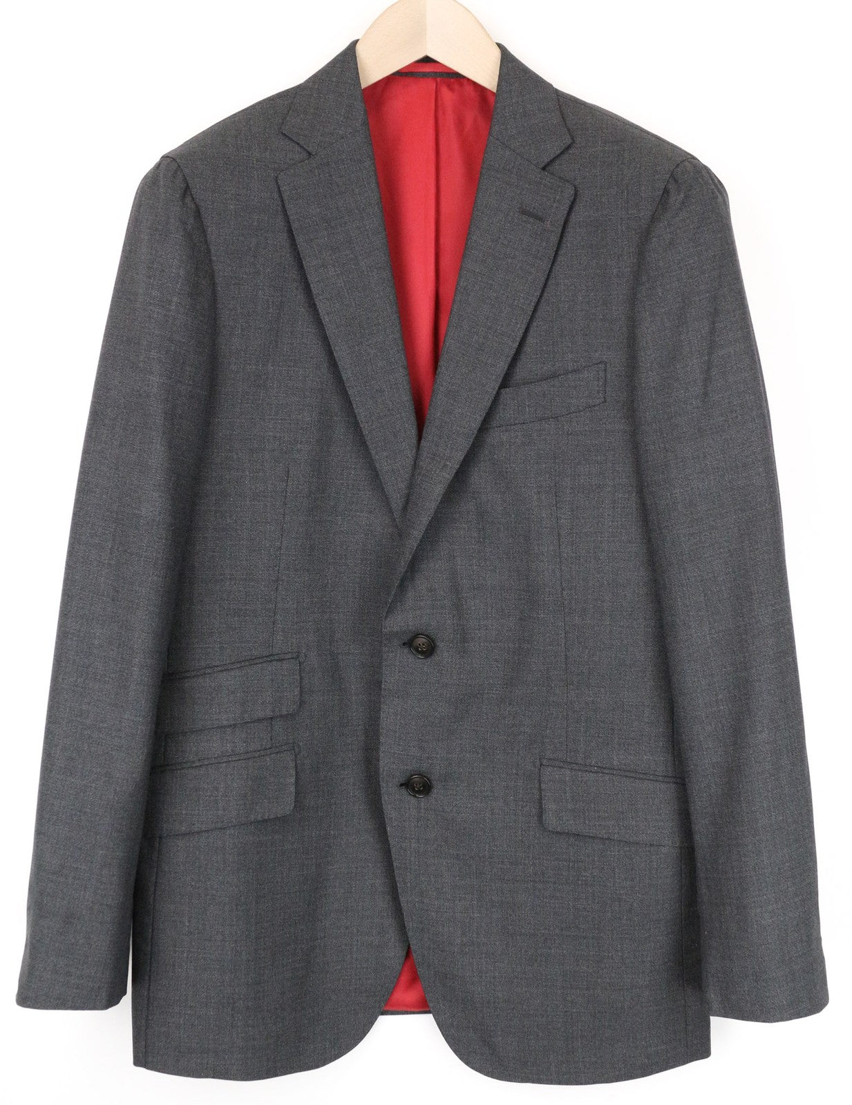SUITSUPPLY Sienna Men Blazer UK38R Grey Melange Pure Wool Classic Lined Formal