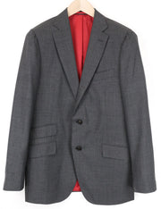 SUITSUPPLY Sienna Men Blazer UK38R Grey Melange Pure Wool Classic Lined Formal