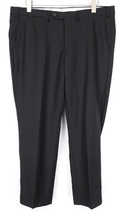 SUITSUPPLY Brescia Men Trousers UK40R Pure Wool Twill Classic Black Slim Fitted