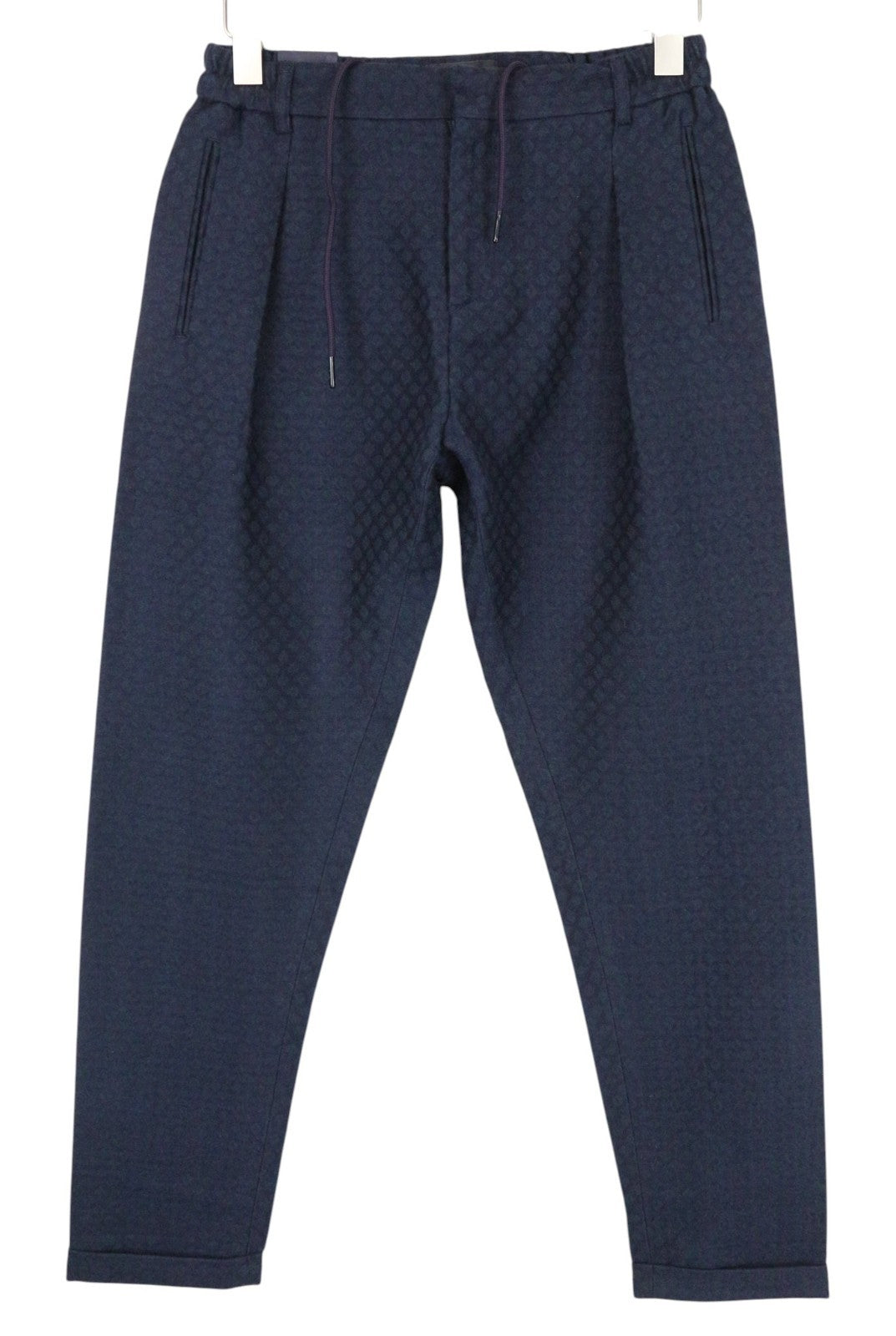 SCOTCH & SODA Tamachi Men Trousers W28/L34 Blue Loose Pleated Wool Jacquard