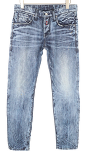 TAKESHY KUROSAWA TK 08 Men Jeans W32 Non-Stretch Button-Fly Classic Blue Slim