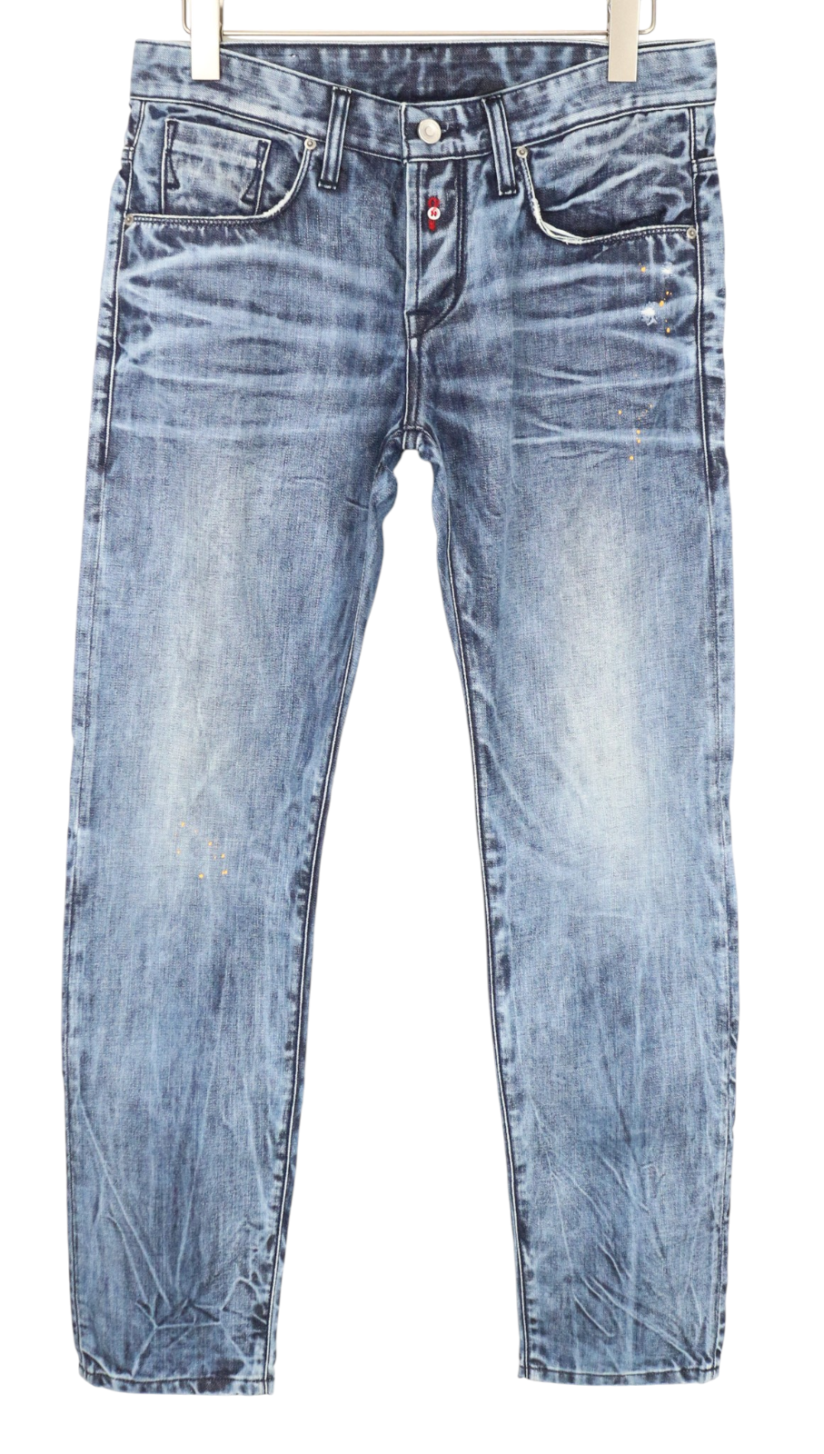 TAKESHY KUROSAWA TK 08 Men Jeans W32 Non-Stretch Button-Fly Classic Blue Slim
