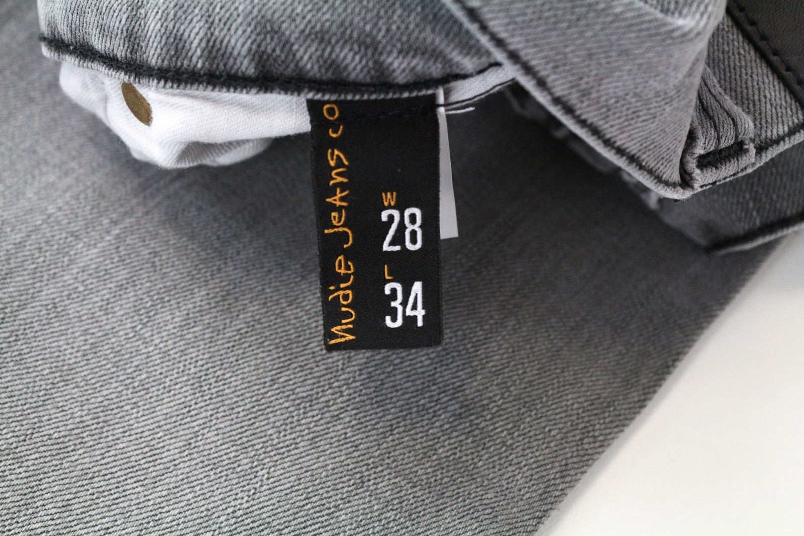 NUDIE JEANS Jim Men Jeans W28/L34 Grey Slim Fitted Zip-Fly Classic Stretch