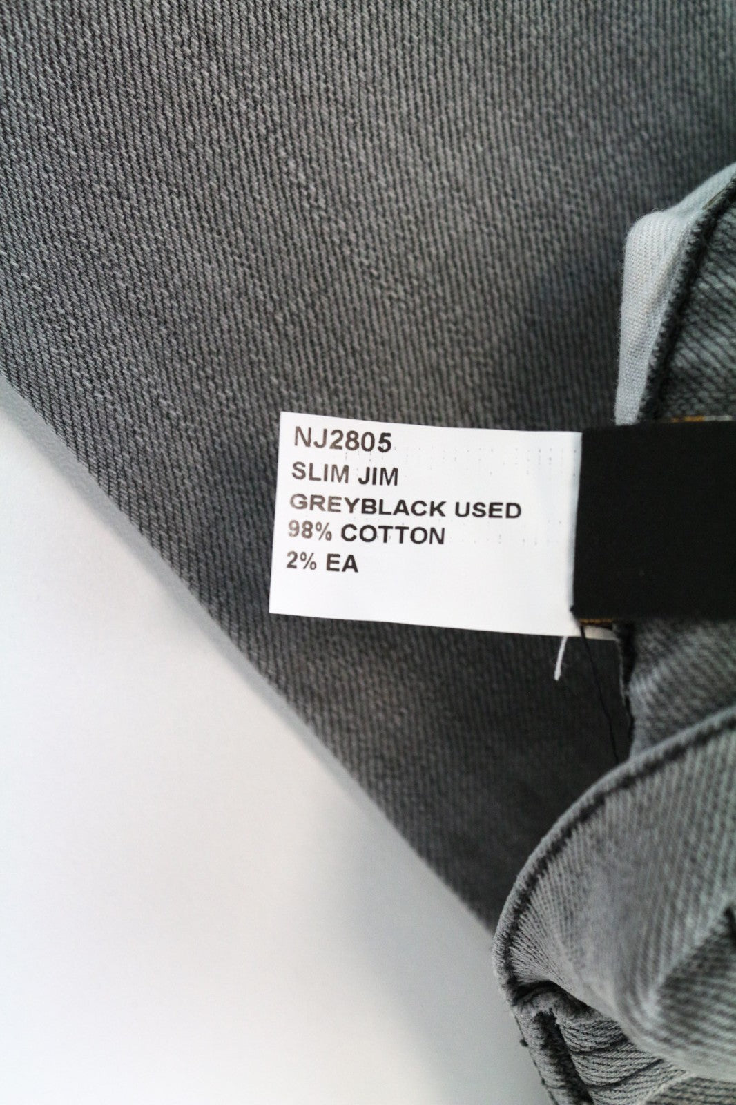 NUDIE JEANS Jim Men Jeans W28/L34 Grey Slim Fitted Zip-Fly Classic Stretch