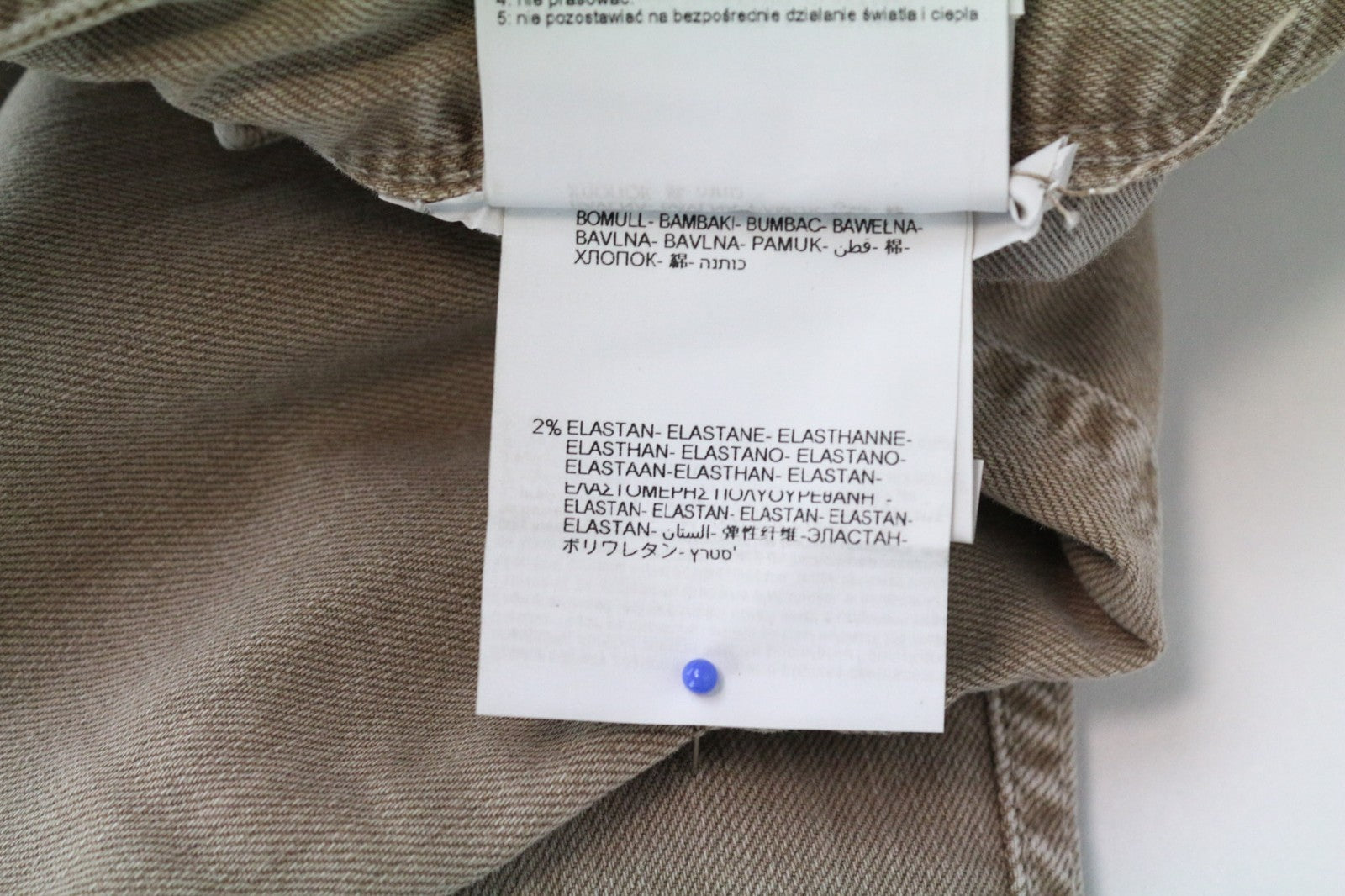 REPLAY Anbass Men Jeans W29/L32 Light Beige Slim Fitted Stretch Denim Zip-Fly