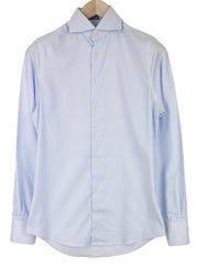 SUITSUPPLY Men Shirt 35/13 1/2 Extra Slim Pure Cotton Blue Striped Cutaway