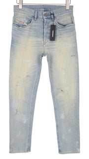 DIESEL D-Eetar 0814K Men's Jeans W28/L32 Blue Stained Look Tapered Stretch