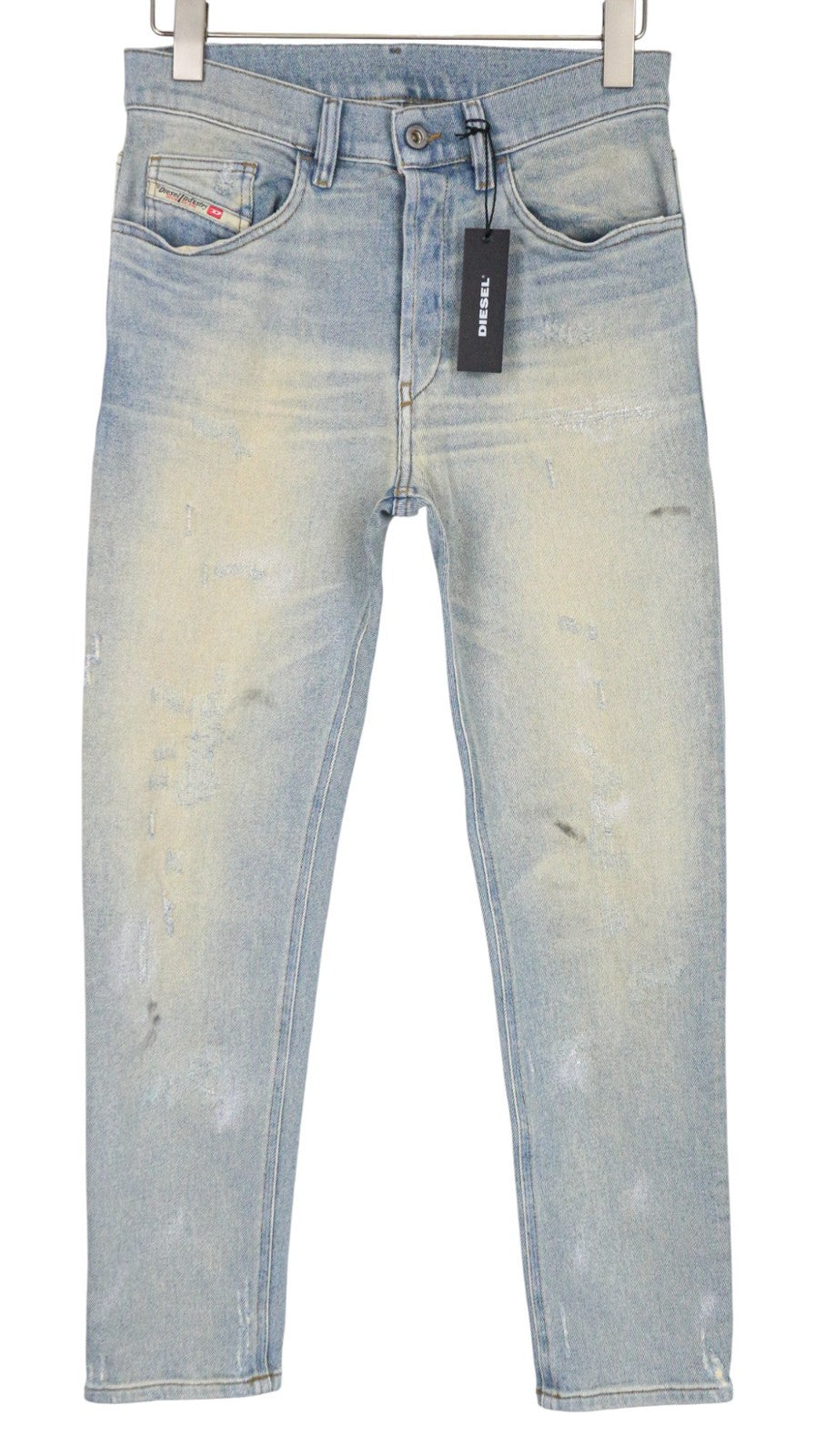 DIESEL D-Eetar 0814K Men's Jeans W28/L32 Blue Stained Look Tapered Stretch