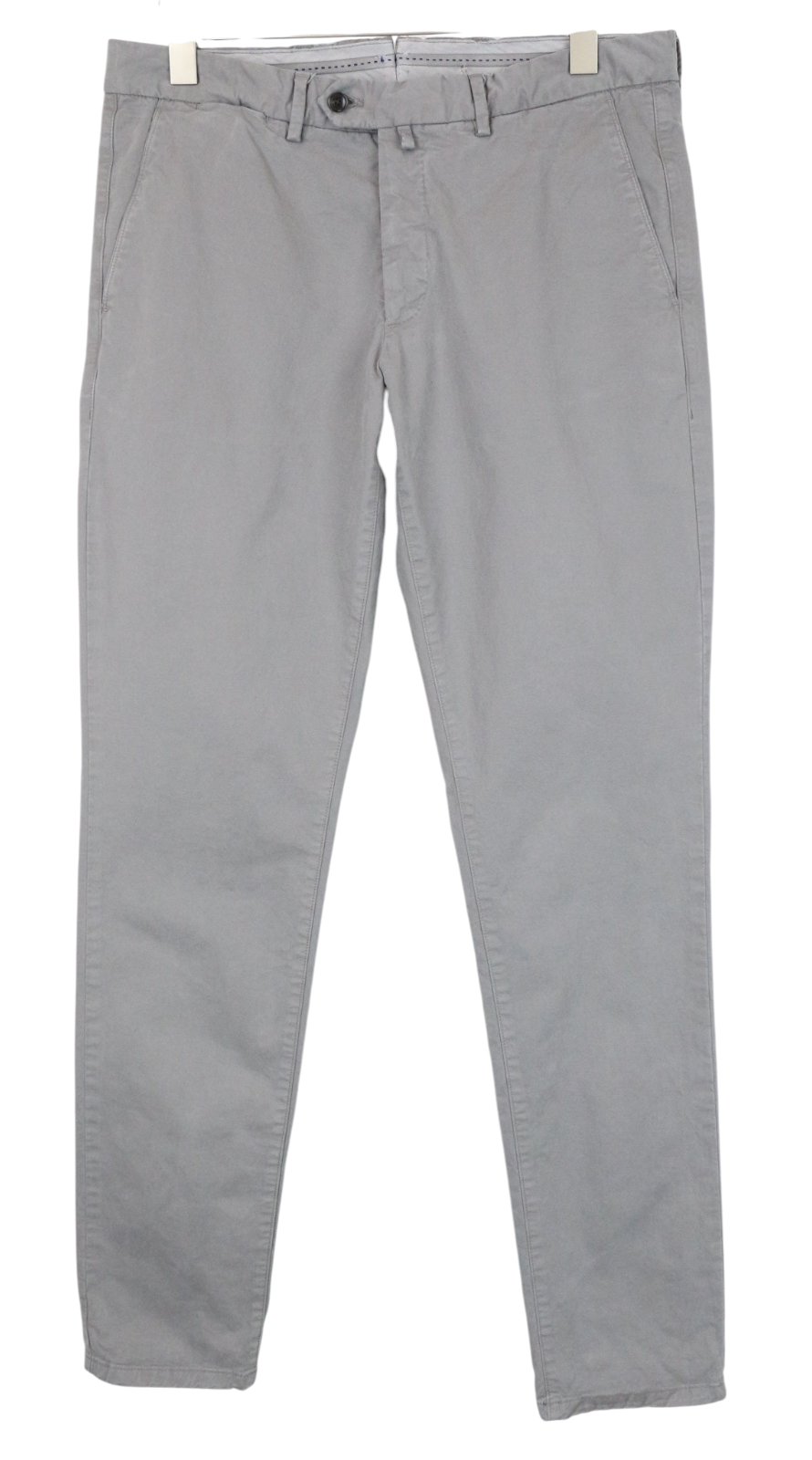 SUITSUPPLY Porto Men Trousers UK40R Grey Cotton Stretch Flat Front Formal