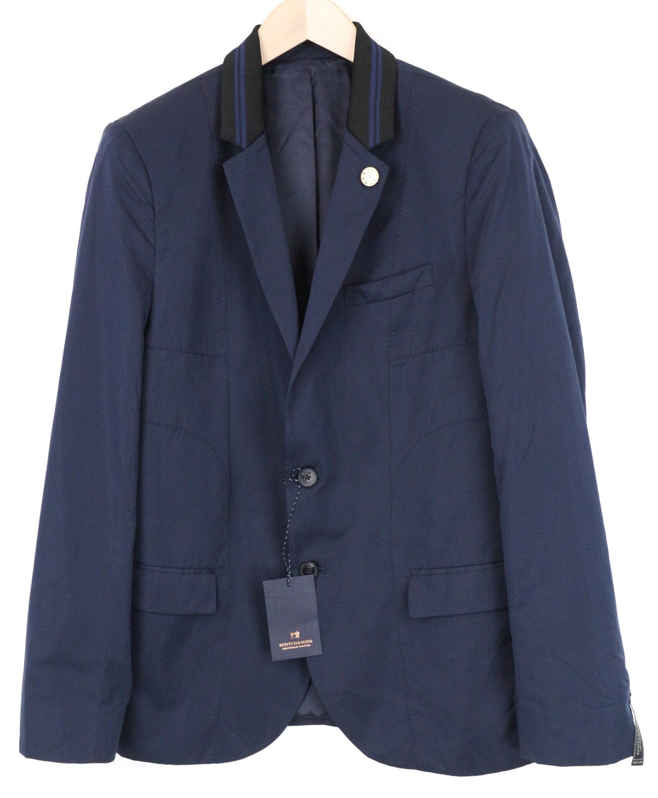 SCOTCH & SODA Ams Couture Men Blazer M Blue Single-Breasted Lined Classic