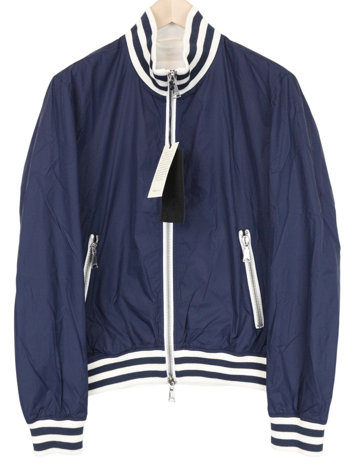 RICHMOND Men Jacket 50 L Blue White Long Sleeved Zipped Lightweight