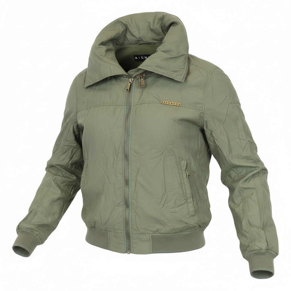 RICHMOND Men Jacket 48 M Green Long Sleeve Single-Breasted Lightweight