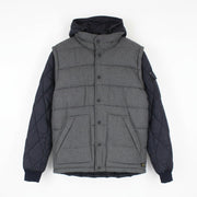 SCOTCH & SODA Ams Couture Men Jacket XL Grey Blue Wool Blend 2in1 Gilet Hooded