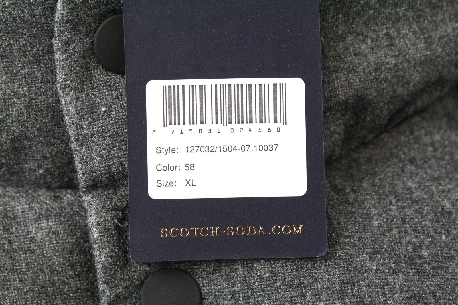 SCOTCH & SODA Ams Couture Men Jacket XL Grey Blue Wool Blend 2in1 Gilet Hooded