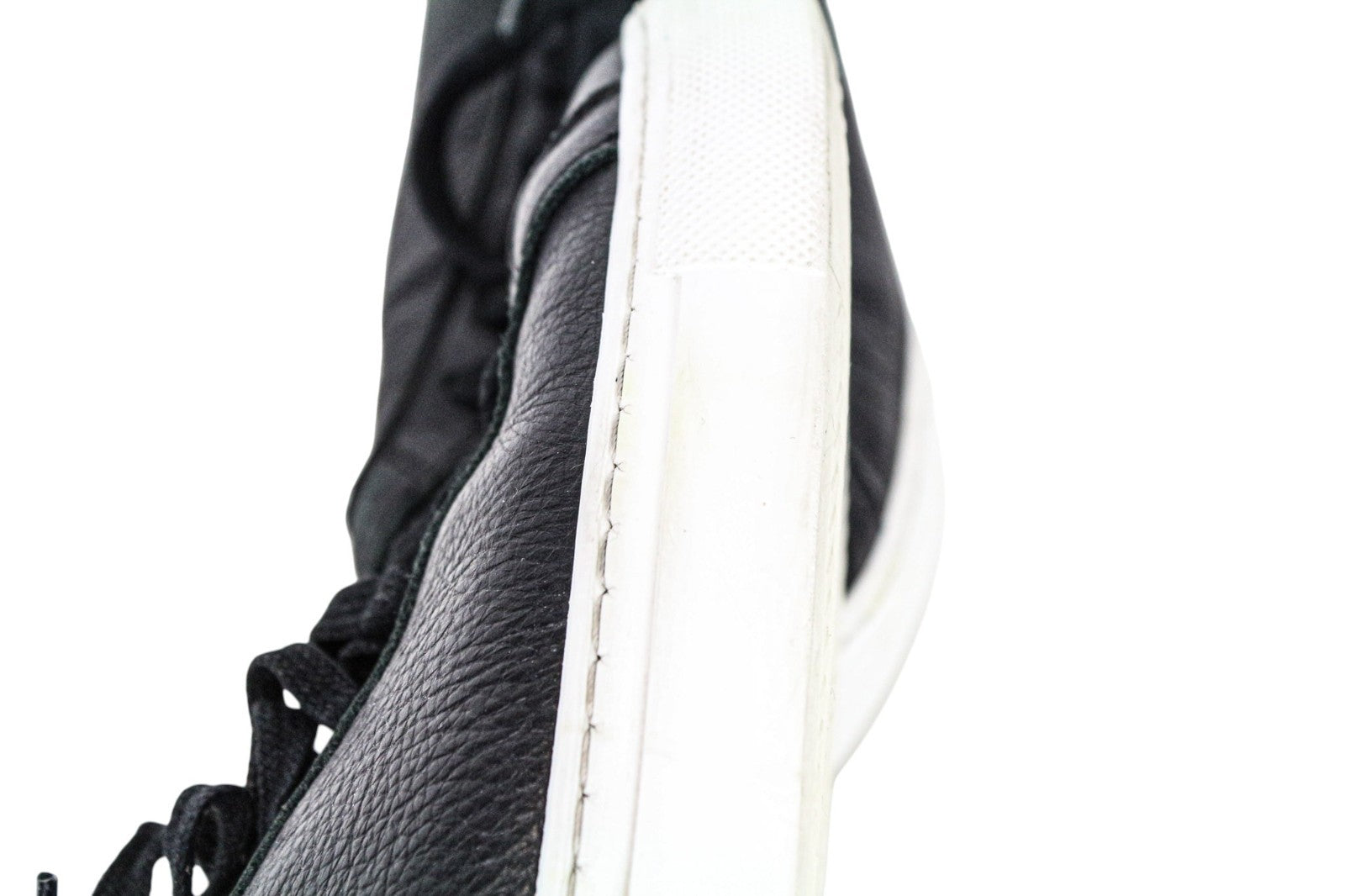 SUITSUPPLY Men Trainers EU42 Black Genuine Grained Leather Laced Casual Sneakers