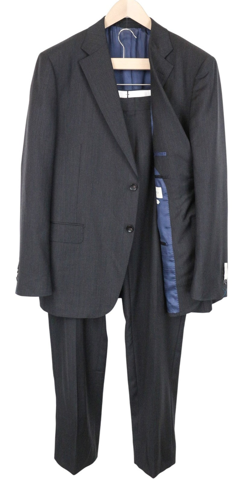 SUITSUPPLY Napoli Men Suit UK48R Grey 2-Piece Birdseye Check Pure Wool S110s