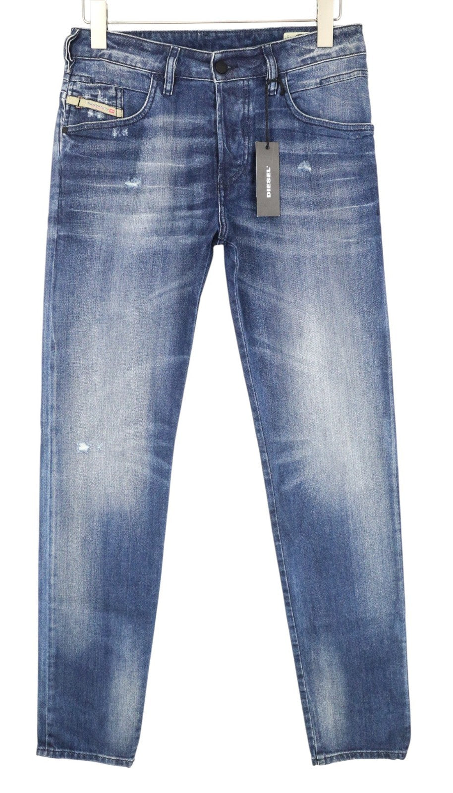 DIESEL D-Bazer 084DD Men Jeans W29/L34 Distressed Blue Tapered Stretch