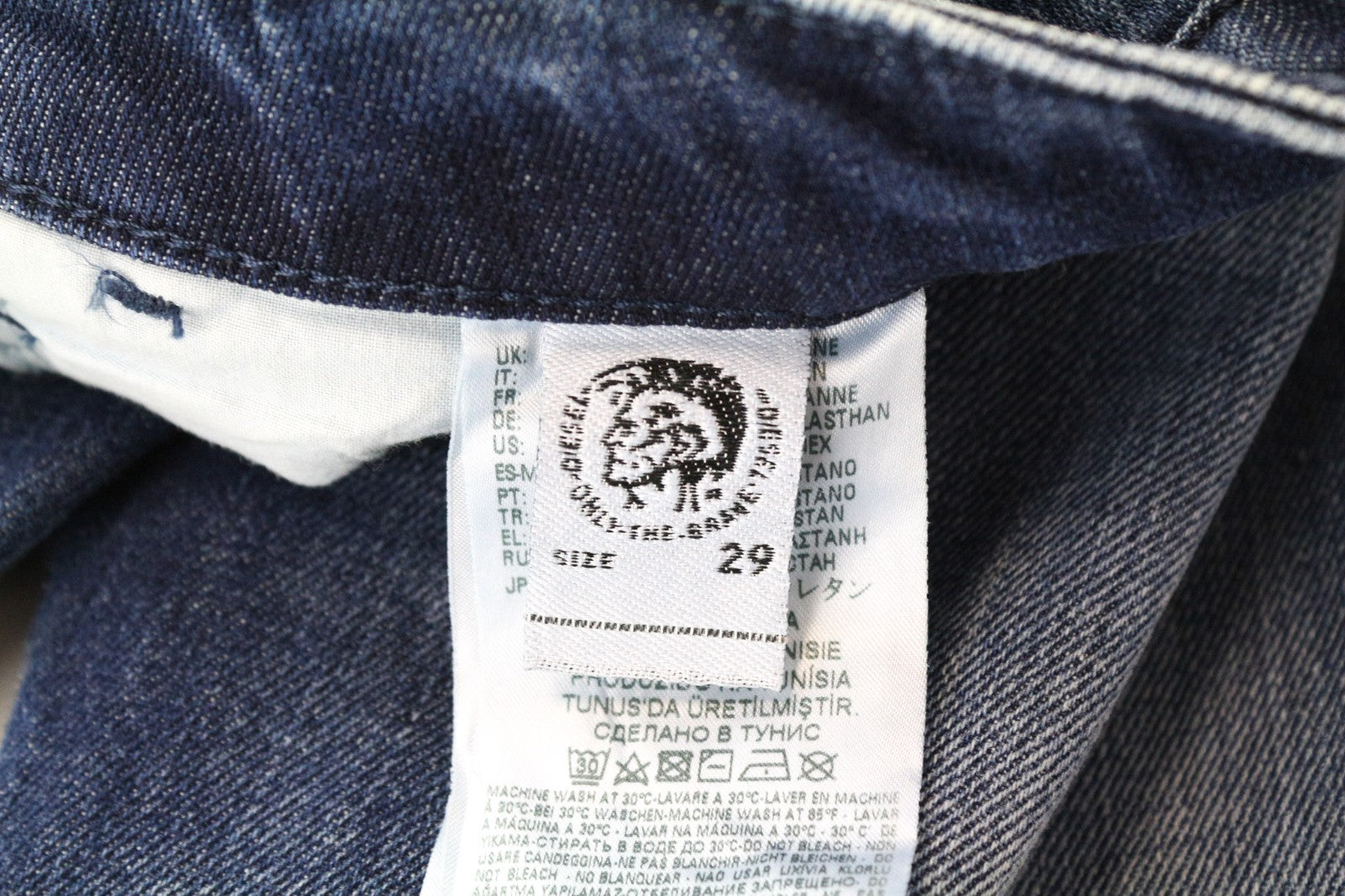 DIESEL D-Bazer 084DD Men Jeans W29/L34 Distressed Blue Tapered Stretch