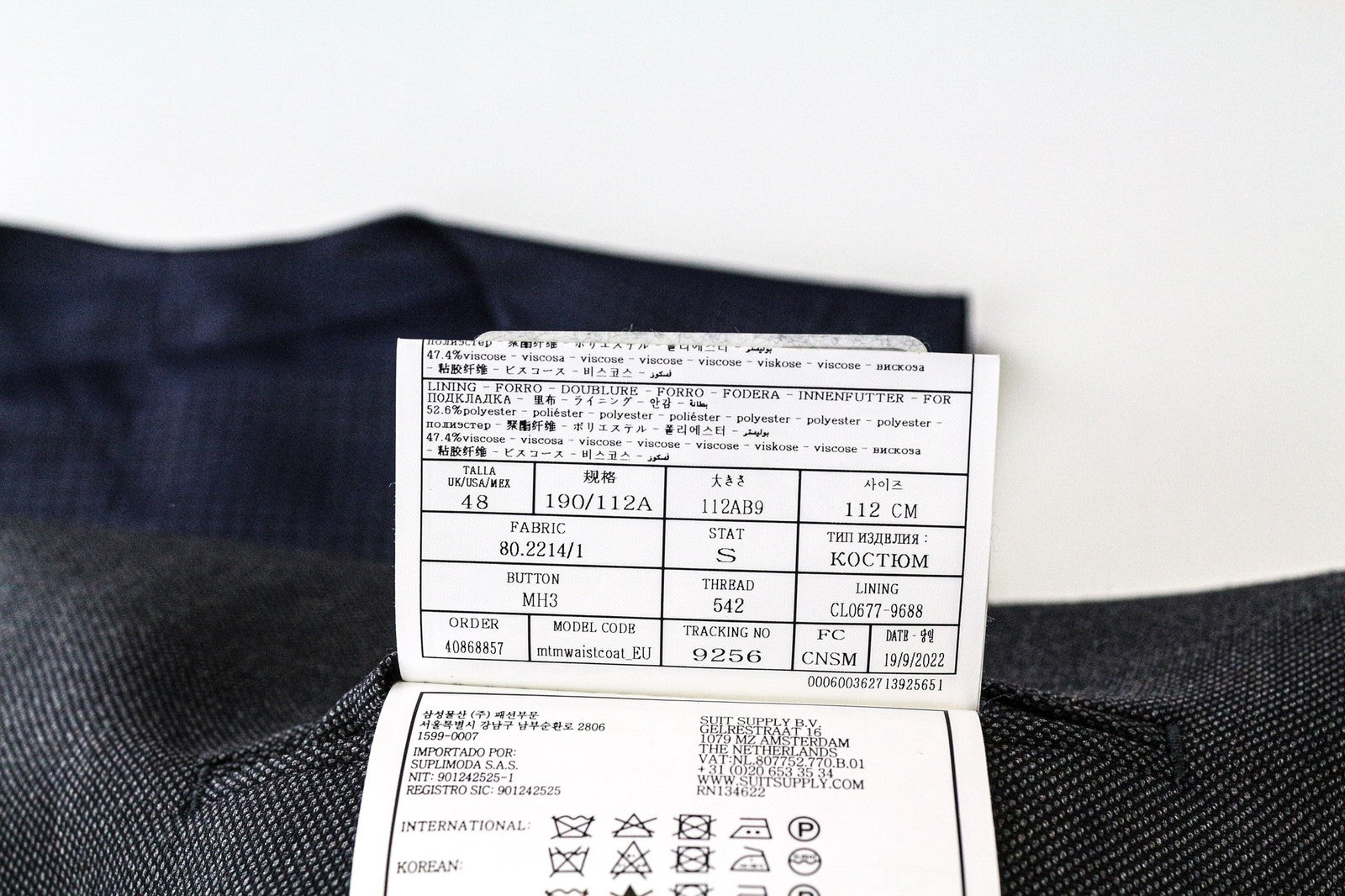 SUITSUPPLY Men's Waistcoat UK48S Grey Wool Single-Breasted Lined Formal