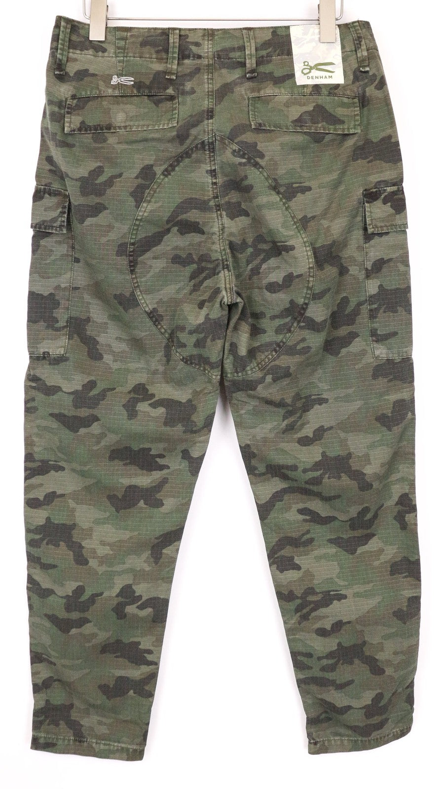 DENHAM Nato Men's Cargo W31/L34 Camouflage Cotton Green Military Style Pants