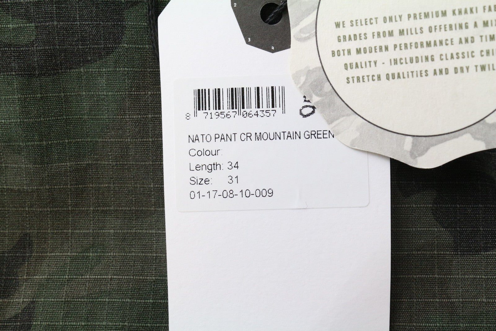 DENHAM Nato Men's Cargo W31/L34 Camouflage Cotton Green Military Style Pants