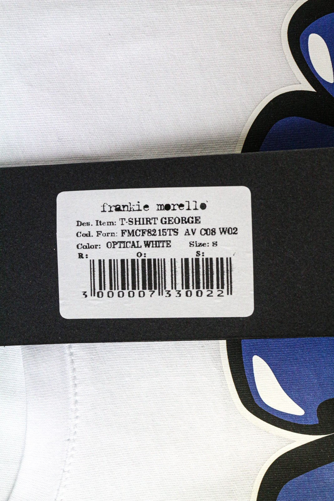 FRANKIE MORELLO George Men's T-Shirt S White Logo Cotton Short Sleeve Pullover