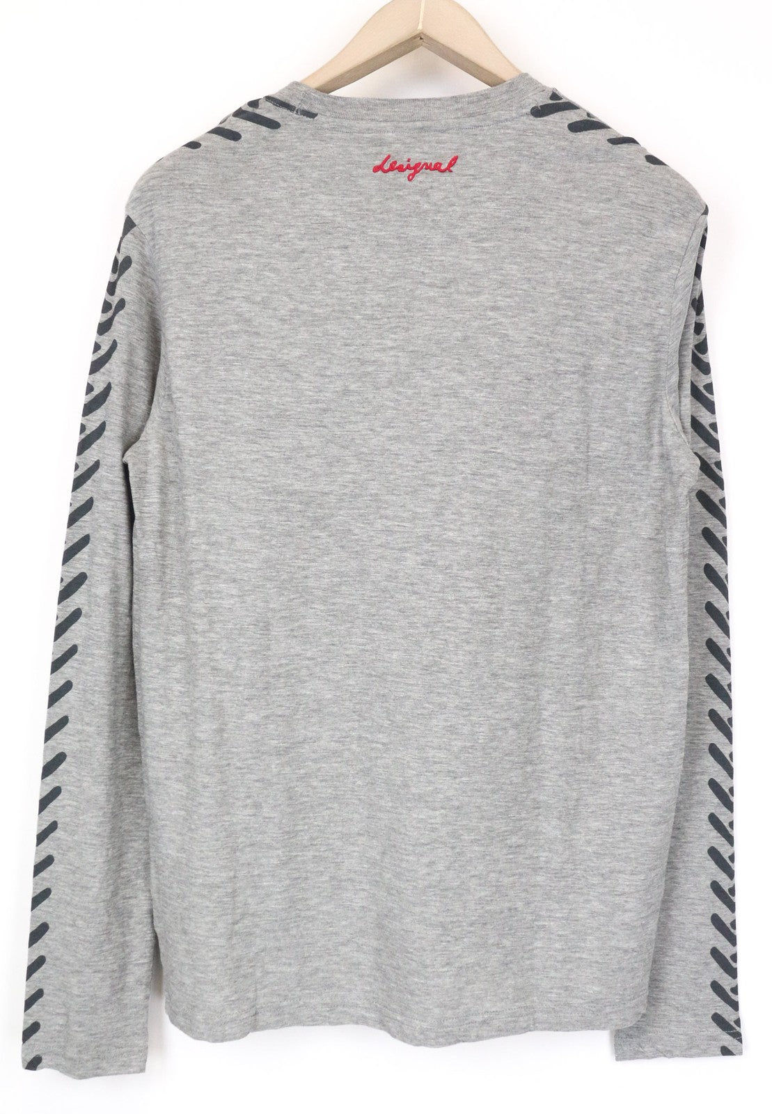 DESIGUAL Bitrio Men's Shirt S Grey Cotton Blend Long Sleeve Logo Top