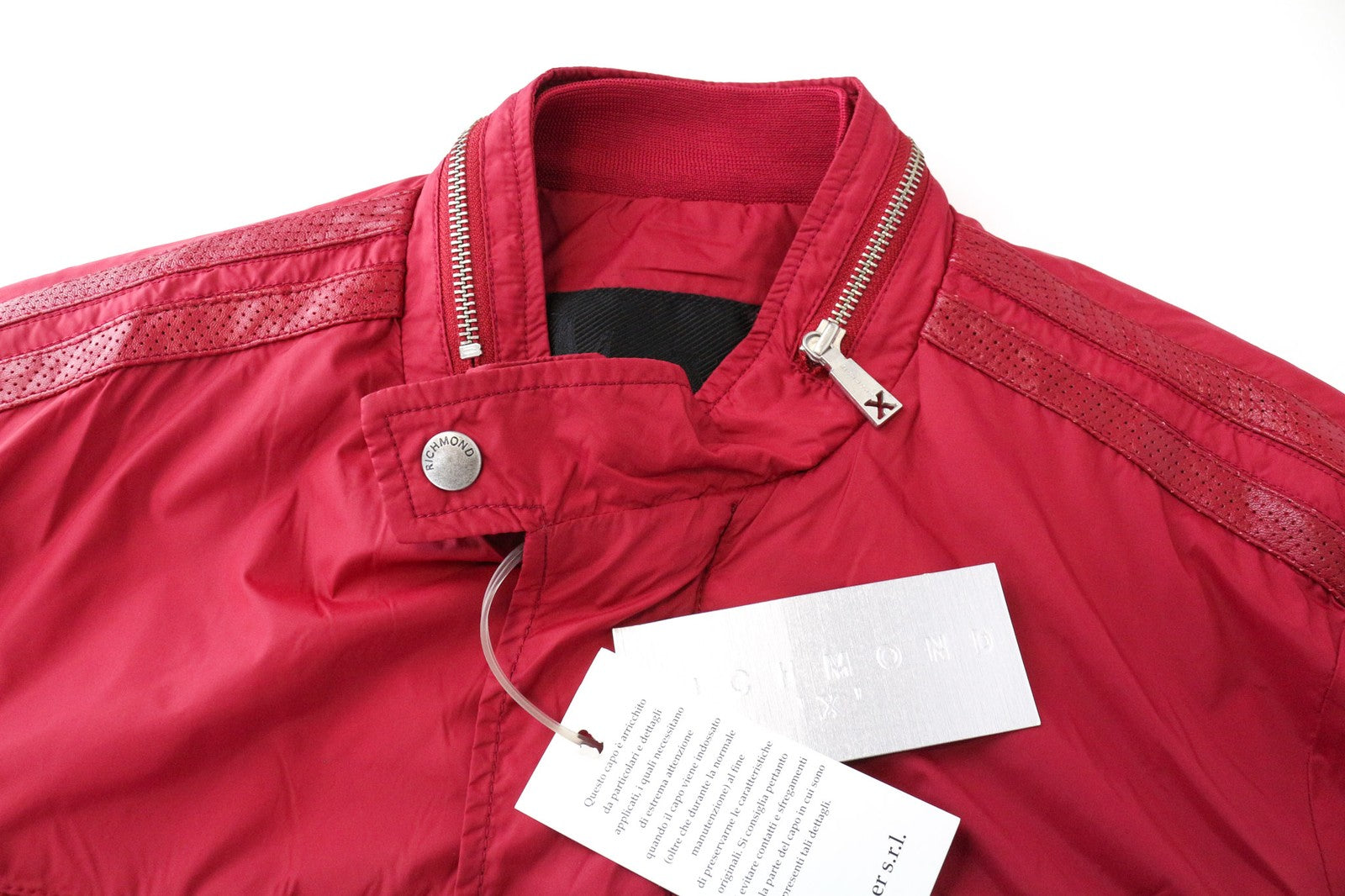 RICHMOND Men's Jacket 50 Red Lightweight Zipped Long Sleeve Smart Outerwear