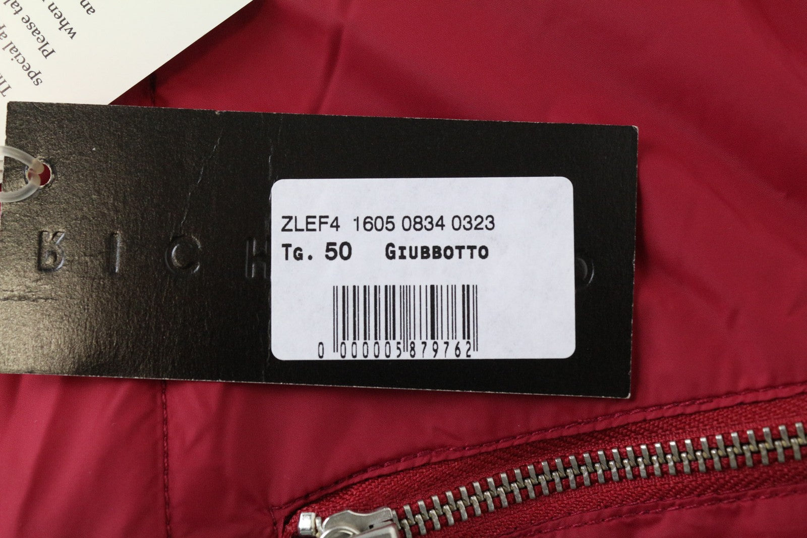 RICHMOND Men's Jacket 50 Red Lightweight Zipped Long Sleeve Smart Outerwear